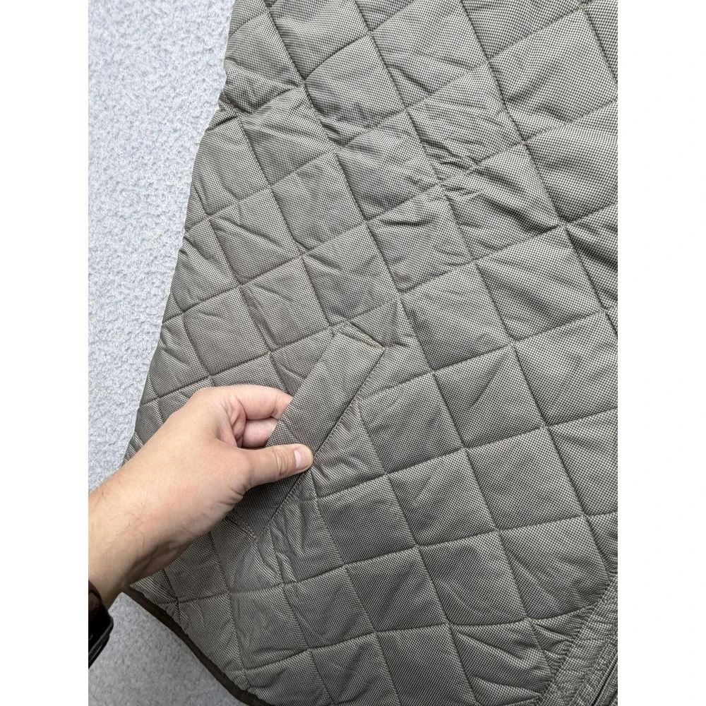 Peter Millar Vest Mens 2XLT Brown Quilted Full Zip Fleece Lined MF13Z13DX